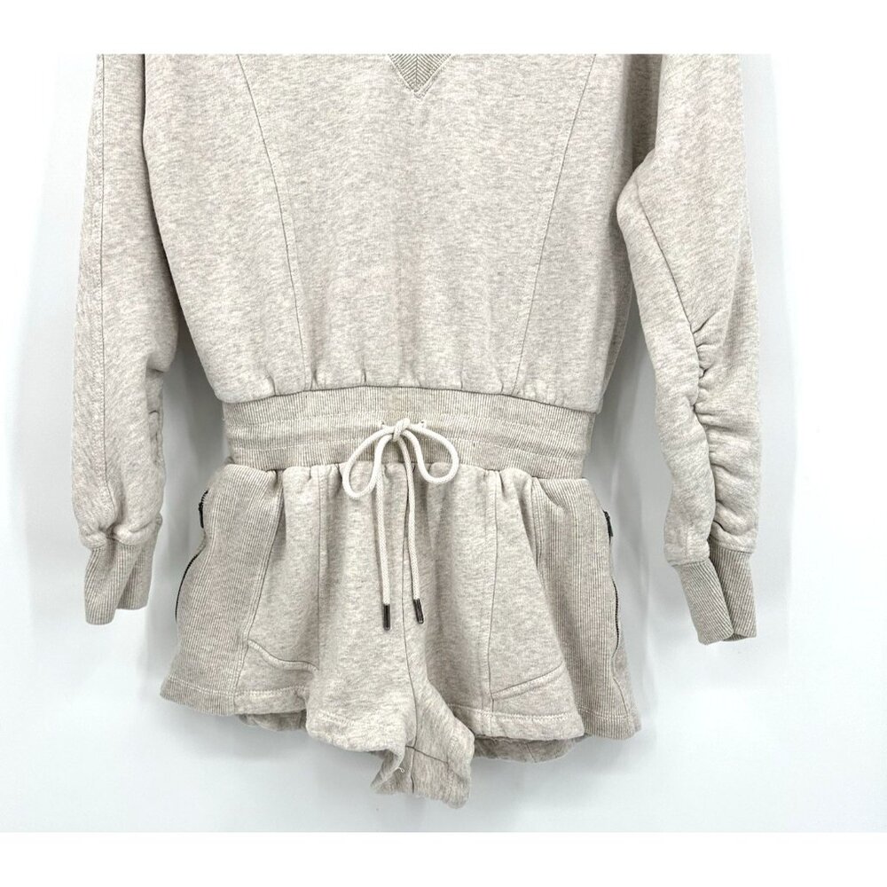 FREE PEOPLE MOVEMENT intercept romper sweats shorts drawstring waist gray S - Picture 6 of 12